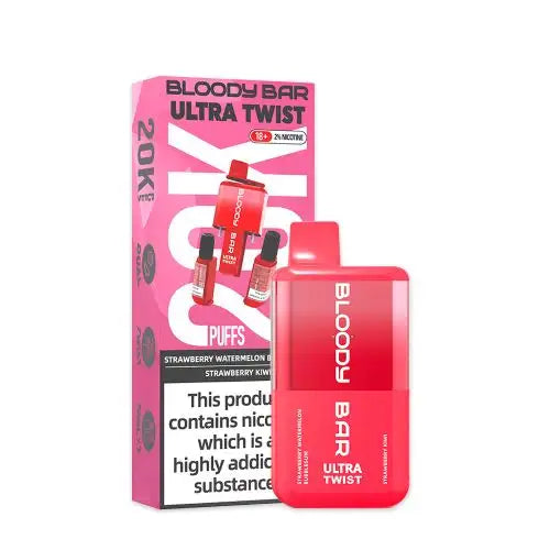 Bloody Bar Ultra Twist 20K - Strawberry Watermelon Bubblegum/Strawberry Kiwi