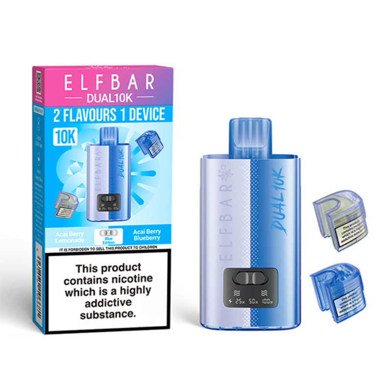 Elf Bar Dual 10K - Blue Edition Kit - Acai Berry Blueberry/Acai Berry Lemonade