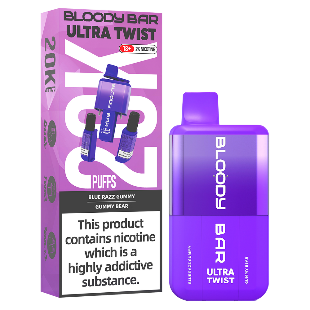 Bloody Bar Ultra Twist 20K - Blue Razz/Gummy Bear