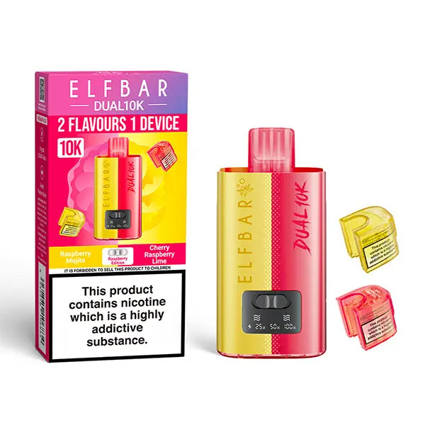 Elf Bar Dual 10K - Raspberry Edition Kit - Cherry Raspberry Lime/Raspberry Mojito