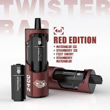 Twister Bar 4 in 1 2400 - Red Edition: Watermelon Ice + Strawberry Ice + Fizzy Cherry + Strawberry Watermelon
